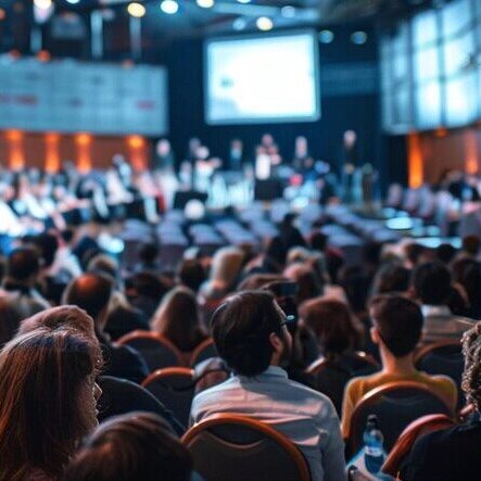 An event hall full of people